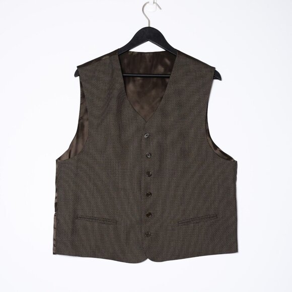 Vtg Chaps Ralph Lauren Mens 44R 3 Piece Houndstooth Wool Suit 36x30 Pants Vest - Picture 8 of 11